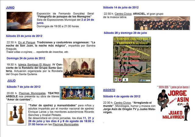 Programa Jornadas Culturales
